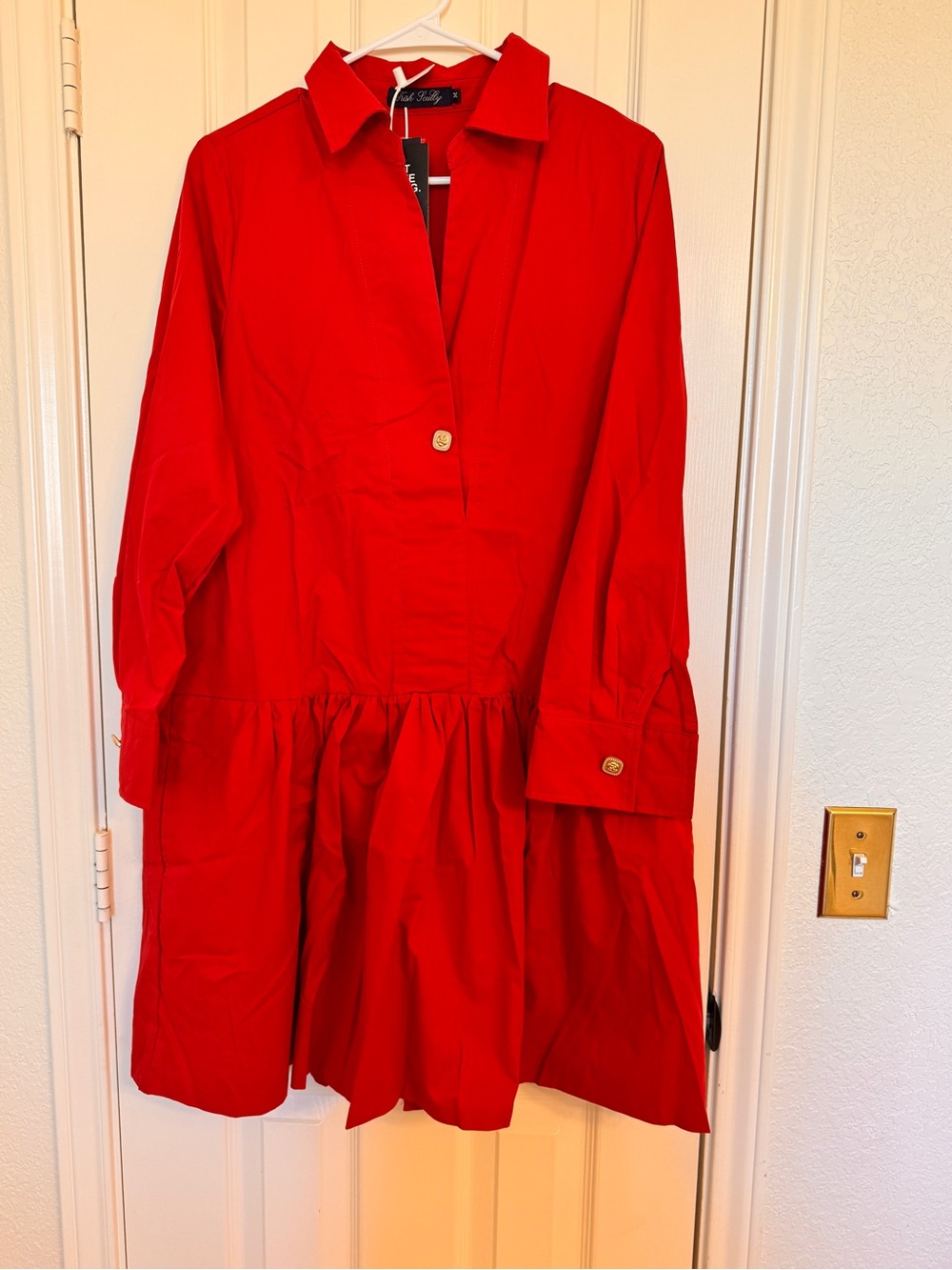 Trish Scully Red Shirt Dress